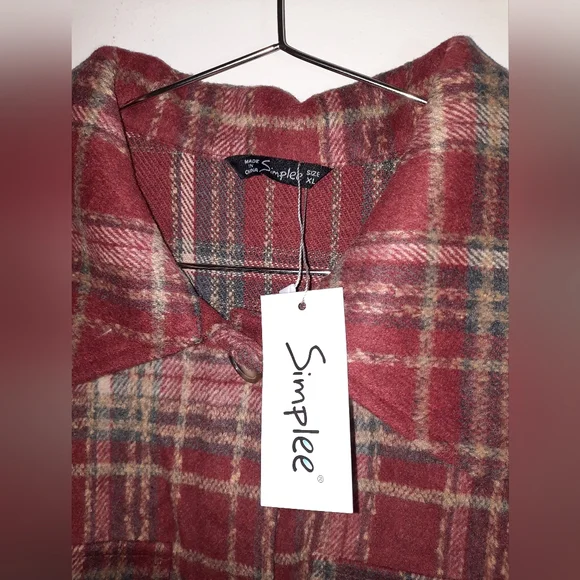 Oversized Button Up Polyester Wool Blend Shacket Coat Size Xl. - Picture 14 of 17